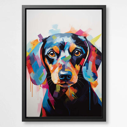 Abstract Dachshund Color Pop | Animals Wall Art Prints - The Canvas Hive