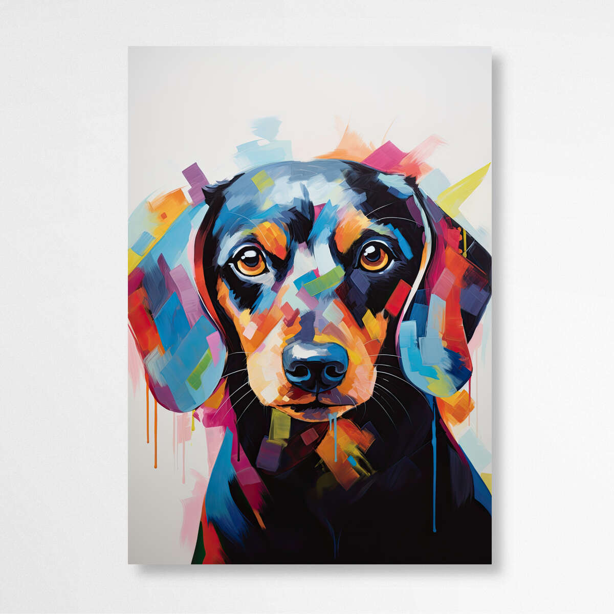 Abstract Dachshund Color Pop | Animals Wall Art Prints - The Canvas Hive