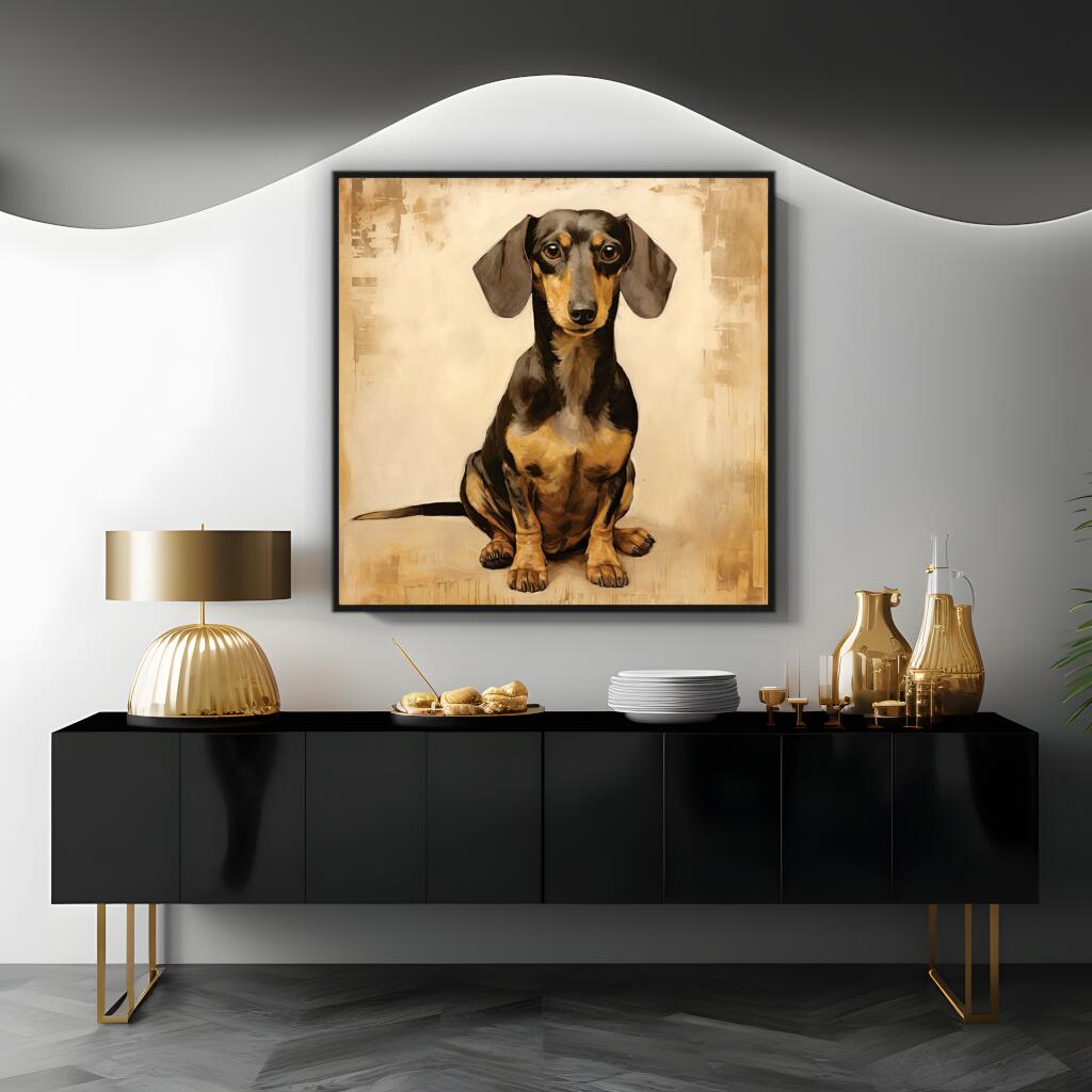 Abstract Dachshund Dog Portrait | Animals Wall Art Prints - The Canvas Hive