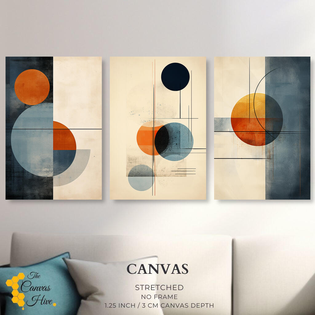 Abstract Geometric Shapes Set of 3 | Sets Wall Art Prints - The Canvas Hive