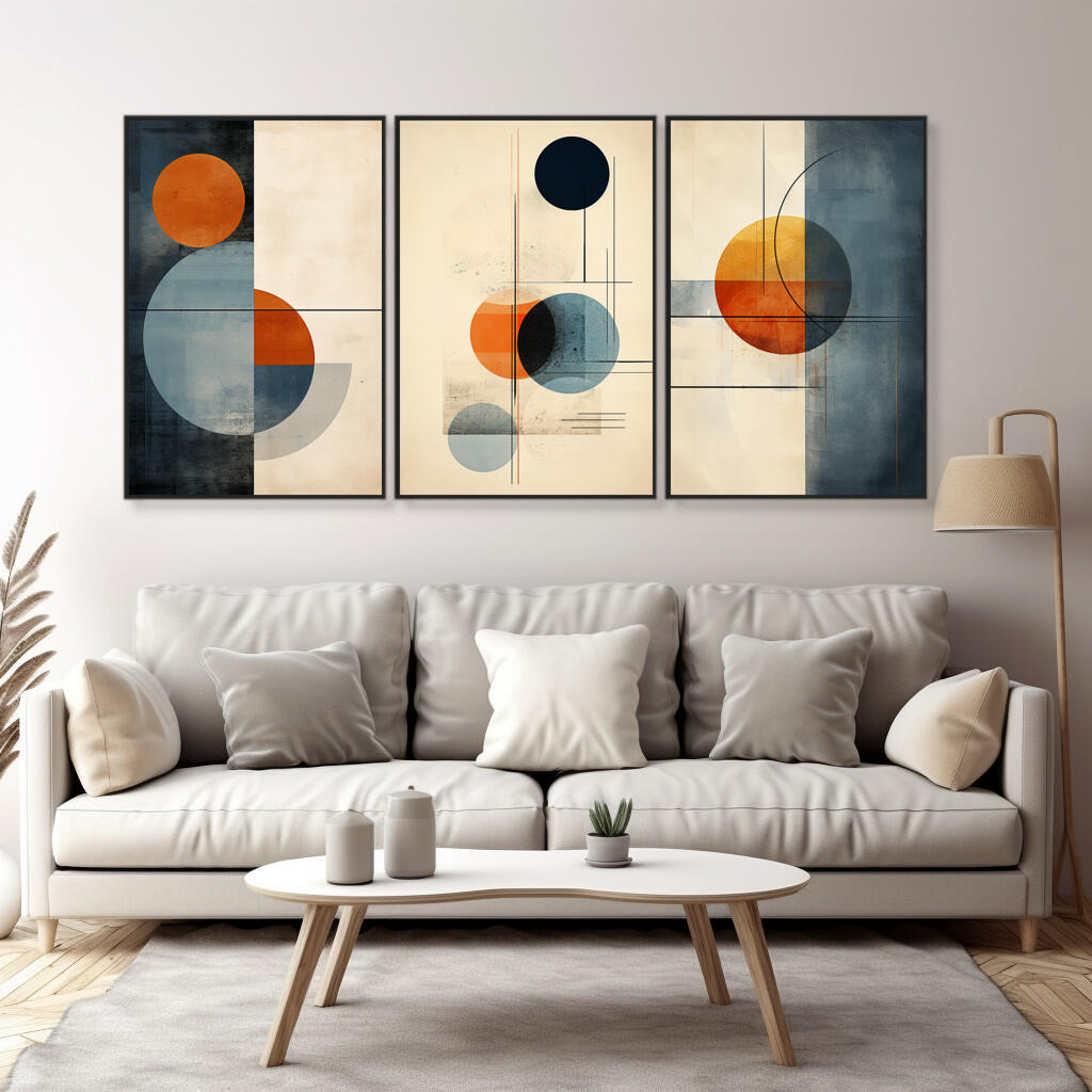 Abstract Geometric Shapes Set of 3 | Sets Wall Art Prints - The Canvas Hive