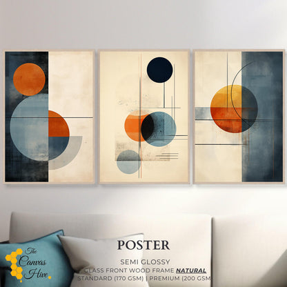 Abstract Geometric Shapes Set of 3 | Sets Wall Art Prints - The Canvas Hive