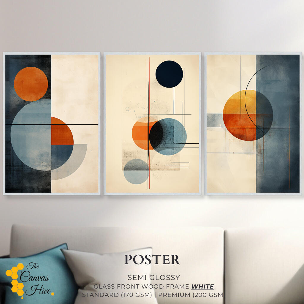 Abstract Geometric Shapes Set of 3 | Sets Wall Art Prints - The Canvas Hive