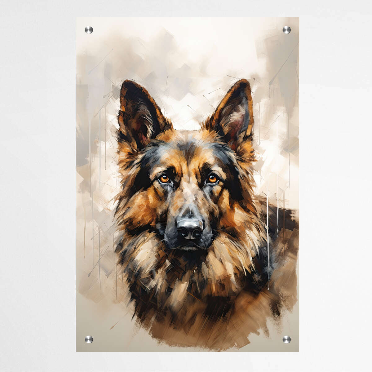 Abstract German Shepherd | Animals Wall Art Prints - The Canvas Hive