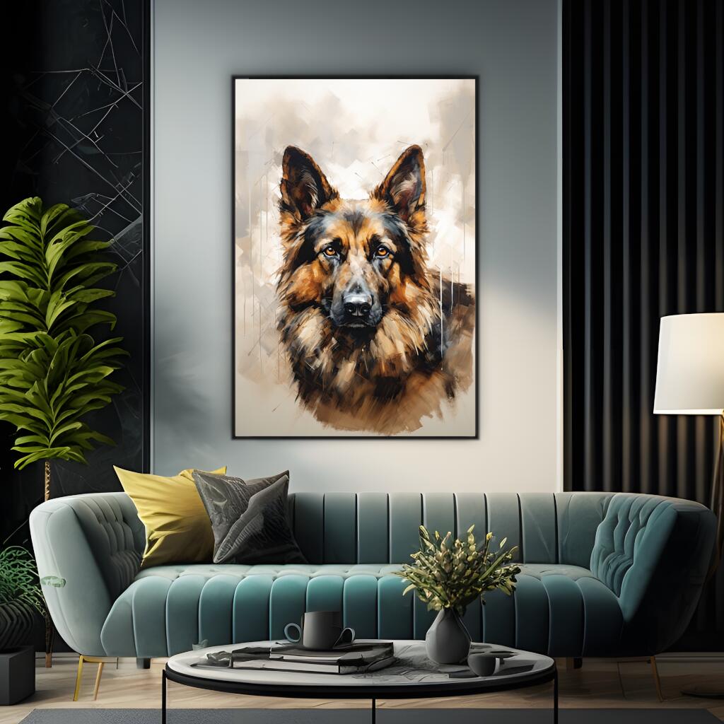 Abstract German Shepherd | Animals Wall Art Prints - The Canvas Hive