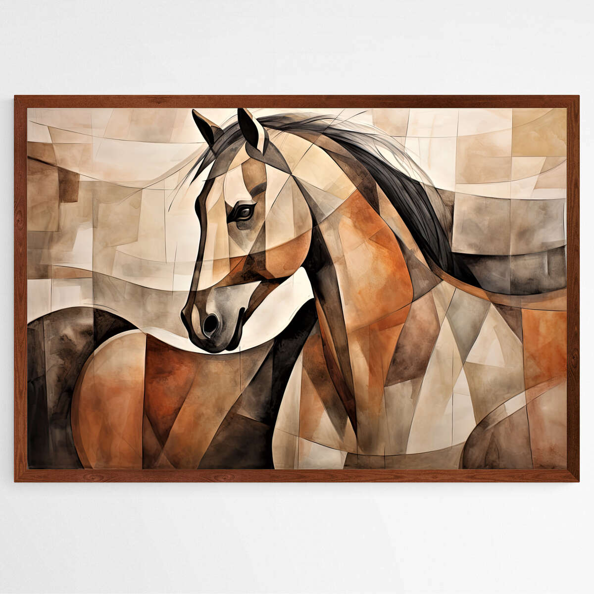 Abstract Horse Art in Earth Tones | Animals Wall Art Prints - The Canvas Hive