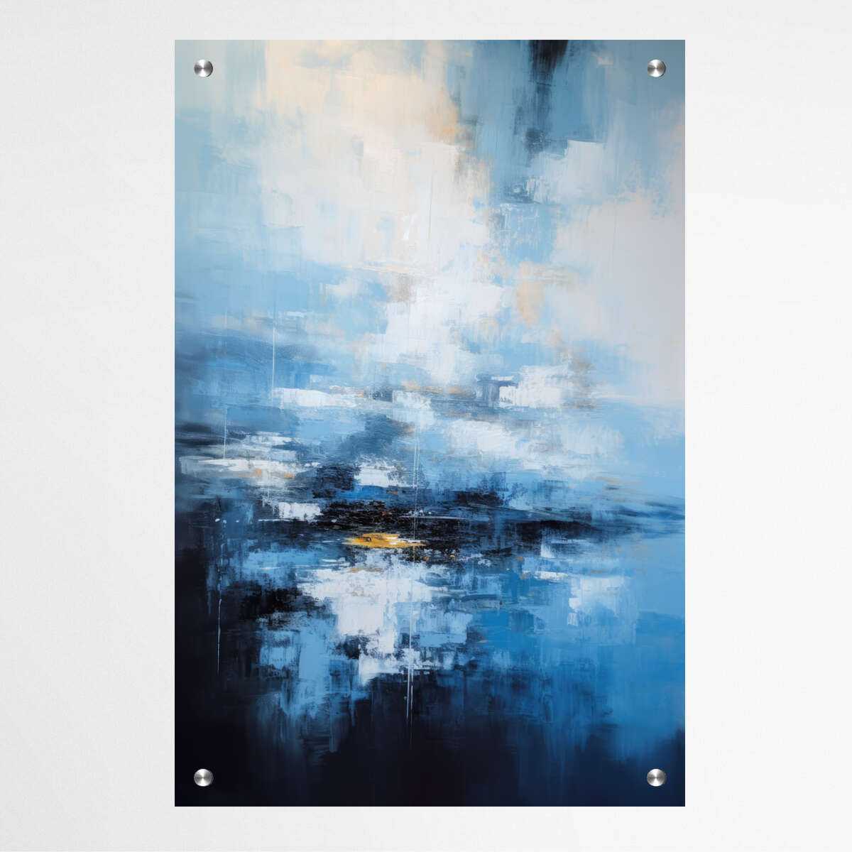 Abstract Seascape in Blue and Gray | Abstract Wall Art Prints - The Canvas Hive