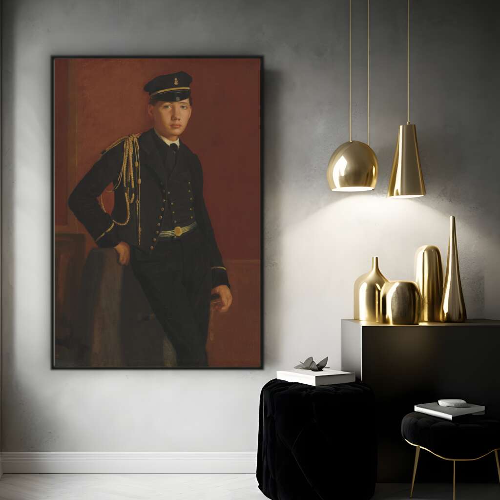 Achille De Gas Cadet Uniform Painting by Edgar Degas | Edgar Degas Wall Art Prints - The Canvas Hive