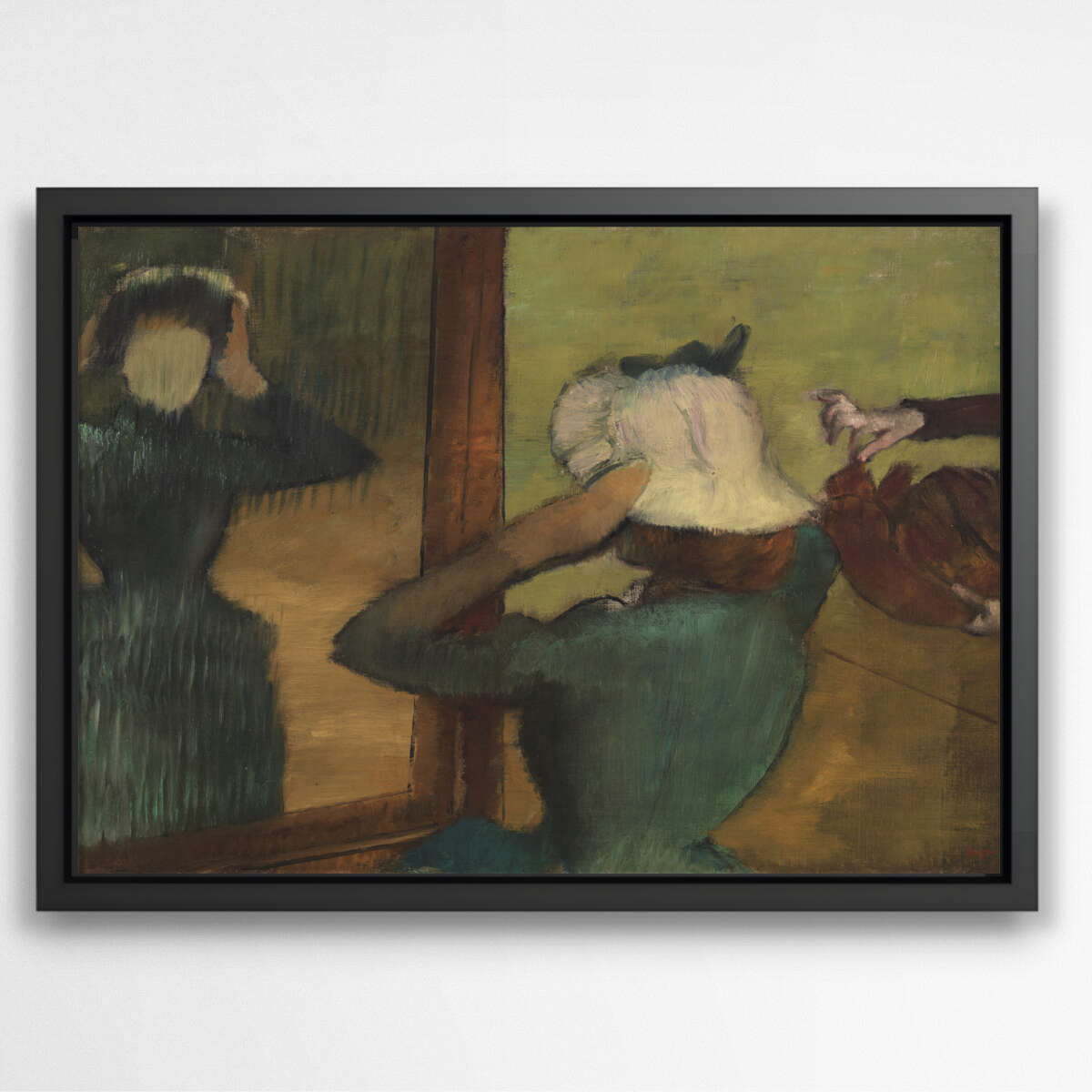 At the Milliner Painting by Edgar Degas | Edgar Degas Wall Art Prints - The Canvas Hive