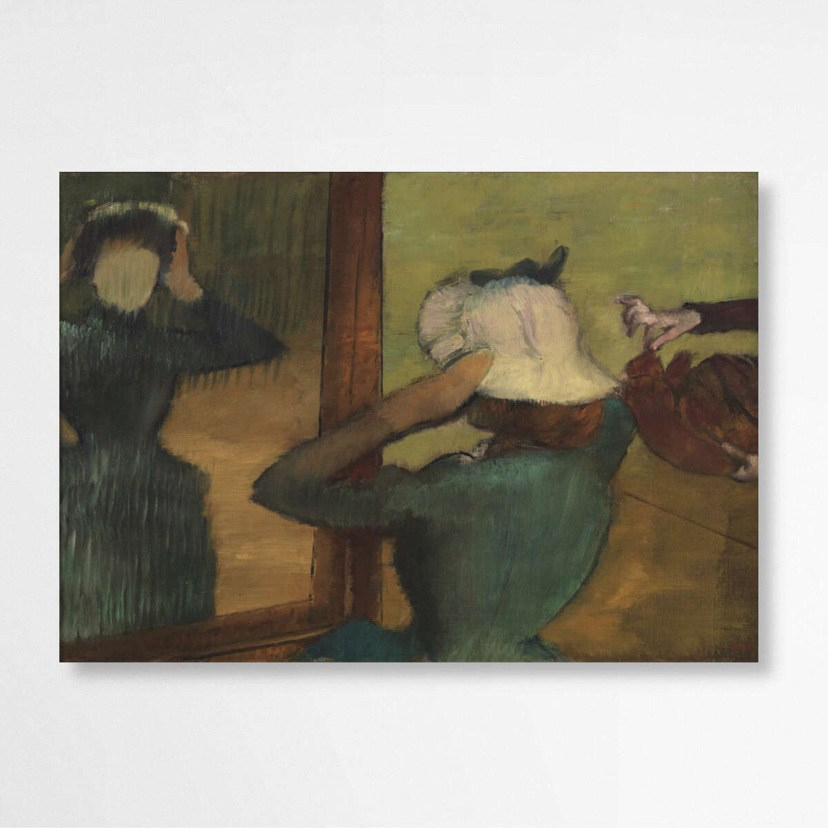 At the Milliner Painting by Edgar Degas | Edgar Degas Wall Art Prints - The Canvas Hive