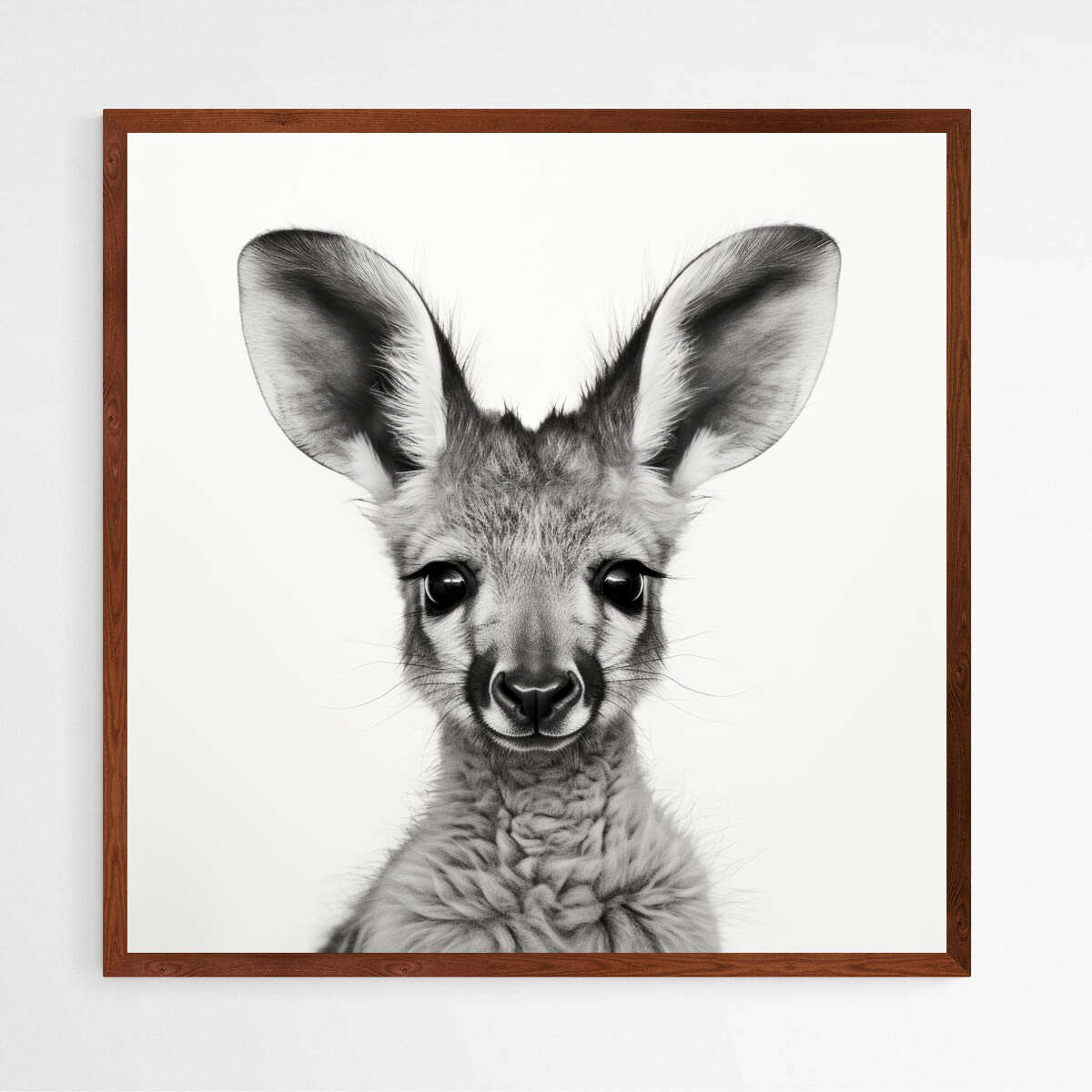 Australian Baby Animal Kangaroo Black & White | Nursery Wall Art Prints - The Canvas Hive