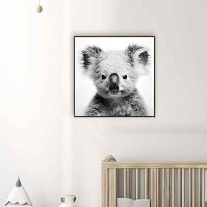 Australian Baby Animal Koala Black & White | Nursery Wall Art Prints - The Canvas Hive