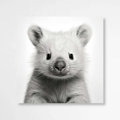 Australian Baby Animal Wombat Black & White | Nursery Wall Art Prints - The Canvas Hive