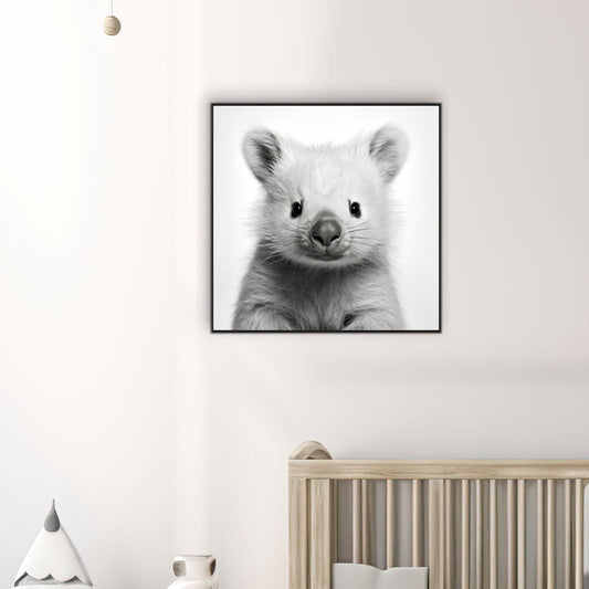 Australian Baby Animal Wombat Black & White | Nursery Wall Art Prints - The Canvas Hive