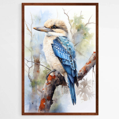 Australian Native Bird Kookaburra Water Colour | Australiana Wall Art Prints - The Canvas Hive