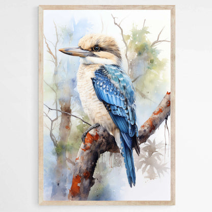 Australian Native Bird Kookaburra Water Colour | Australiana Wall Art Prints - The Canvas Hive