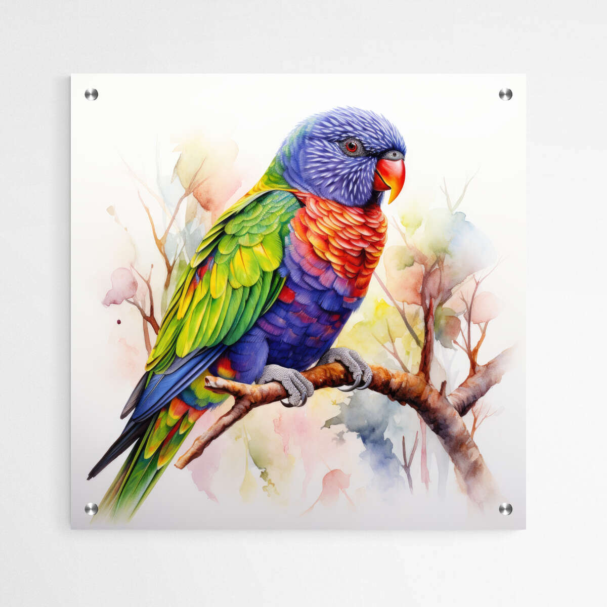 Australian Native Bird Rainbow Lorikeet Water Colour | Australiana Wall Art Prints - The Canvas Hive