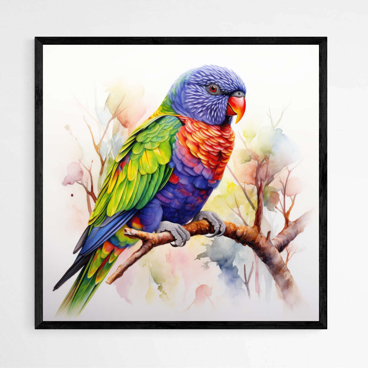 Australian Native Bird Rainbow Lorikeet Water Colour | Australiana Wall Art Prints - The Canvas Hive