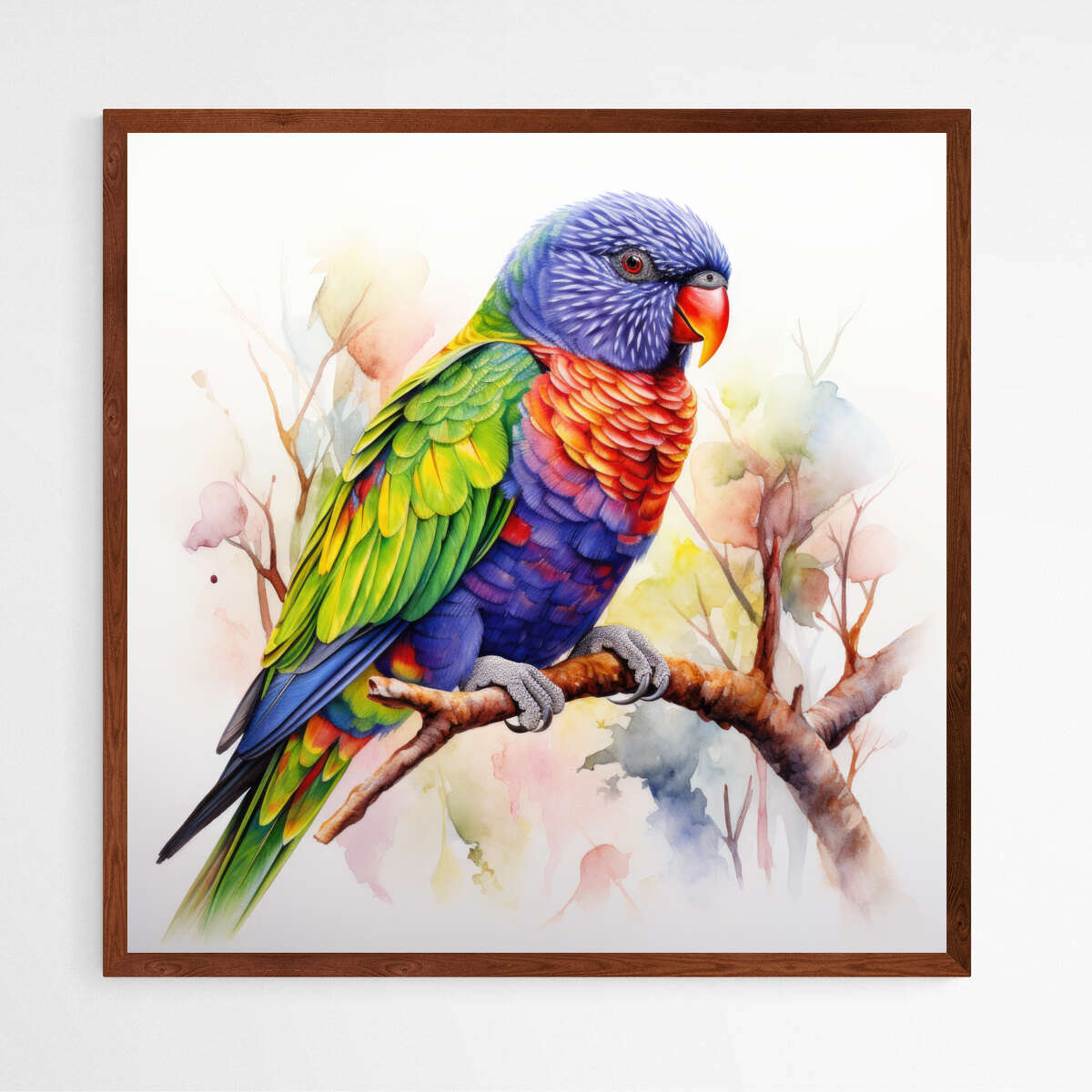 Australian Native Bird Rainbow Lorikeet Water Colour | Australiana Wall Art Prints - The Canvas Hive