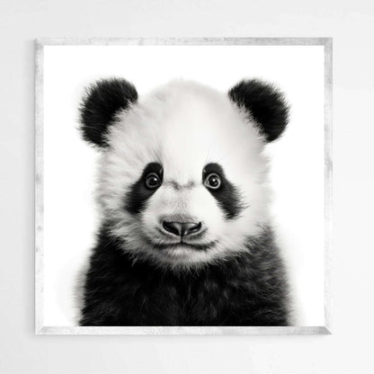 Baby Animal Panda Black & White | Nursery Wall Art Prints - The Canvas Hive