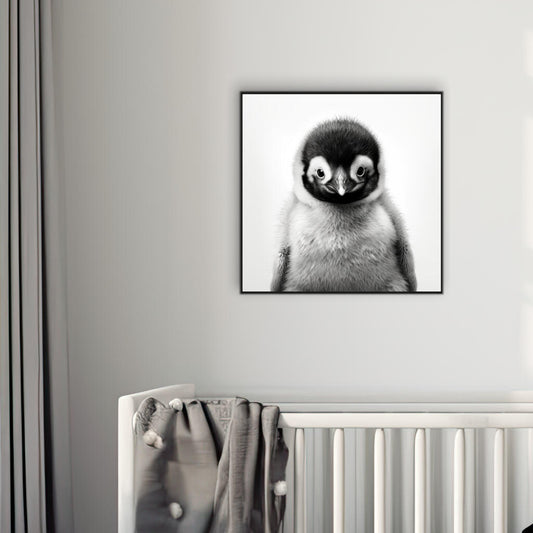 Baby Animal Penguin Black & White | Nursery Wall Art Prints - The Canvas Hive