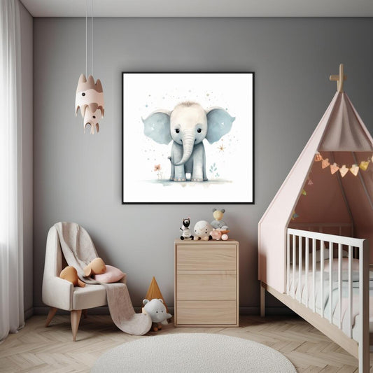 Baby Elephant | Nursery Wall Art Prints - The Canvas Hive