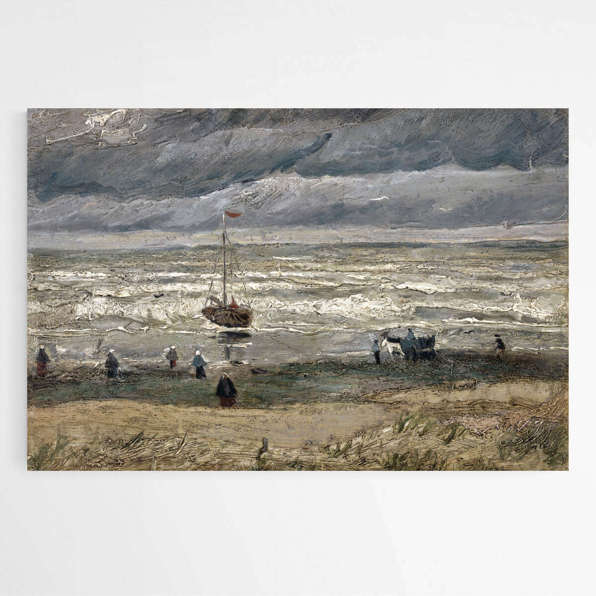 Beach at Scheveningen by Vincent Van Gogh | Vincent Van Gogh Wall Art Prints - The Canvas Hive
