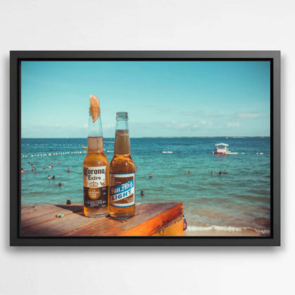 Beer by the sea | Beachside Wall Art Prints - The Canvas Hive