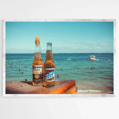 Beer by the sea | Beachside Wall Art Prints - The Canvas Hive