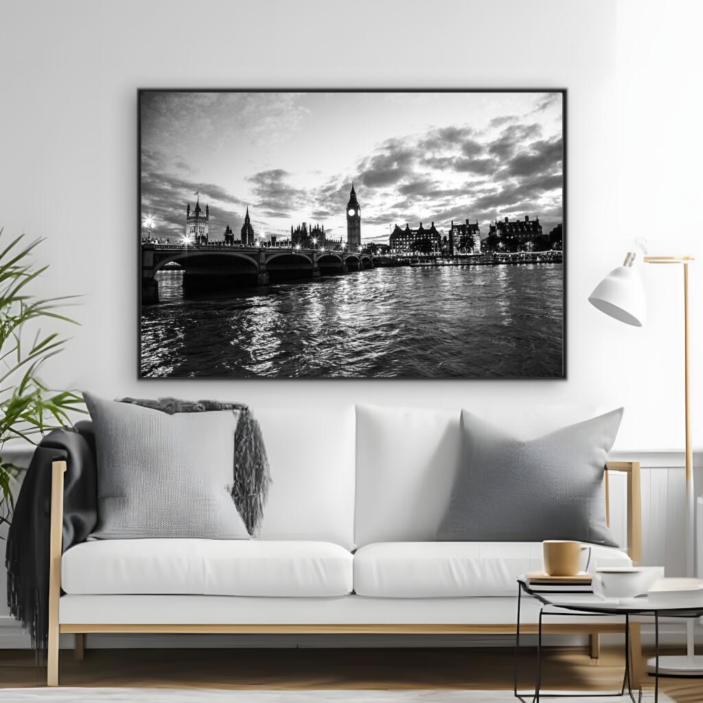 Big Ben by the River Thames | Destinations Wall Art Prints - The Canvas Hive