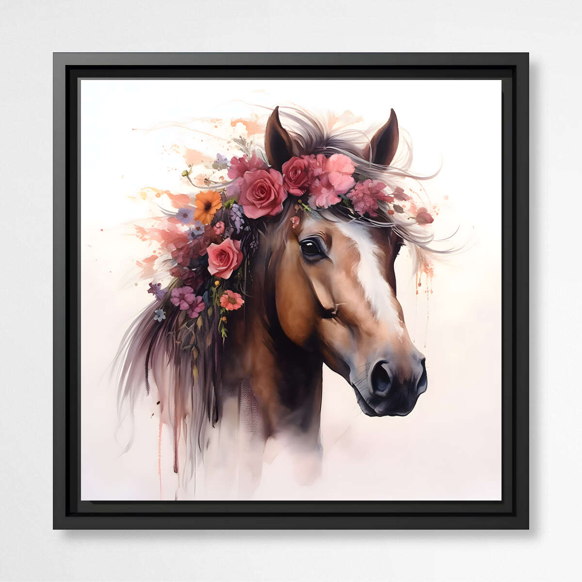 Blooming Beauty Horse | Animals Wall Art Prints - The Canvas Hive