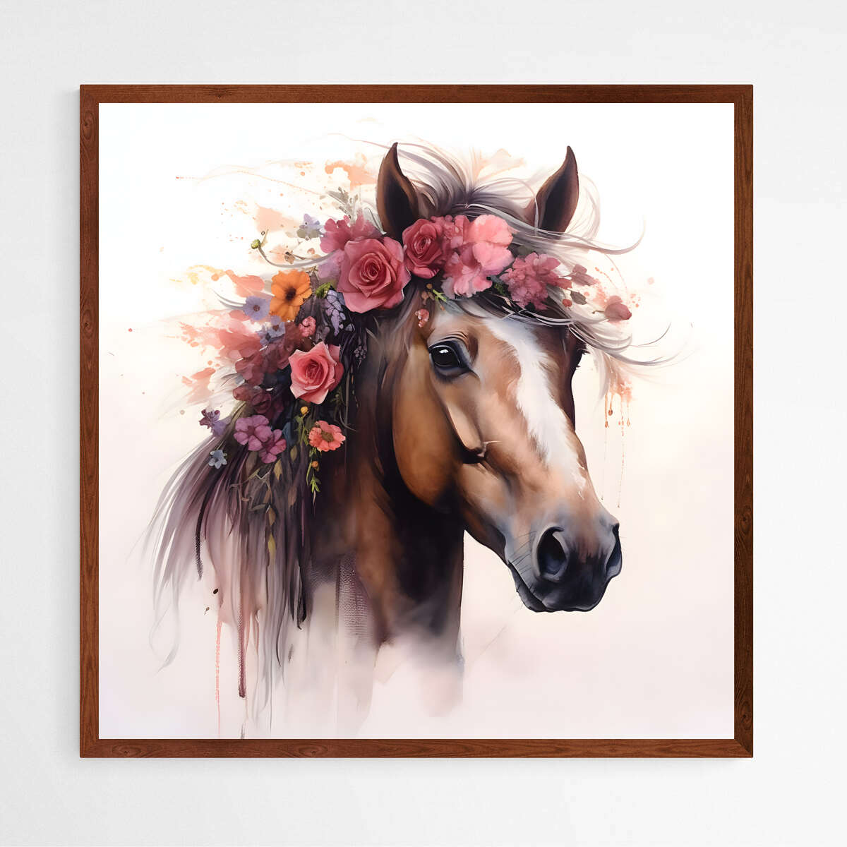 Blooming Beauty Horse | Animals Wall Art Prints - The Canvas Hive