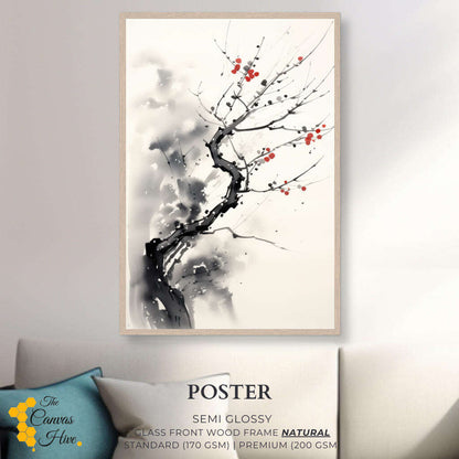Blooming Pine Sumi E | Japanese Wall Art Prints - The Canvas Hive