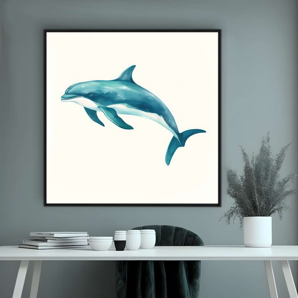 Blue Dolphine | Sea Life Wall Art Prints - The Canvas Hive