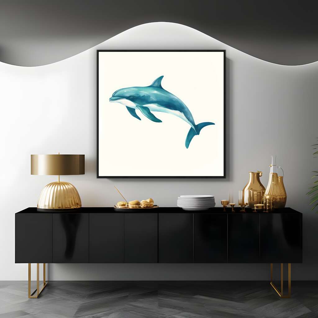 Blue Dolphine | Sea Life Wall Art Prints - The Canvas Hive