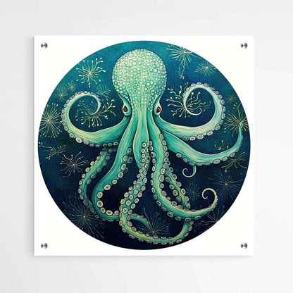 Blue Octopus Watercolor | Sea Life Wall Art Prints - The Canvas Hive