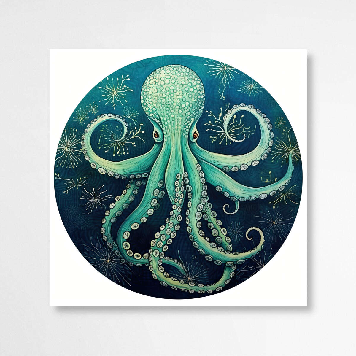 Blue Octopus Watercolor | Sea Life Wall Art Prints - The Canvas Hive