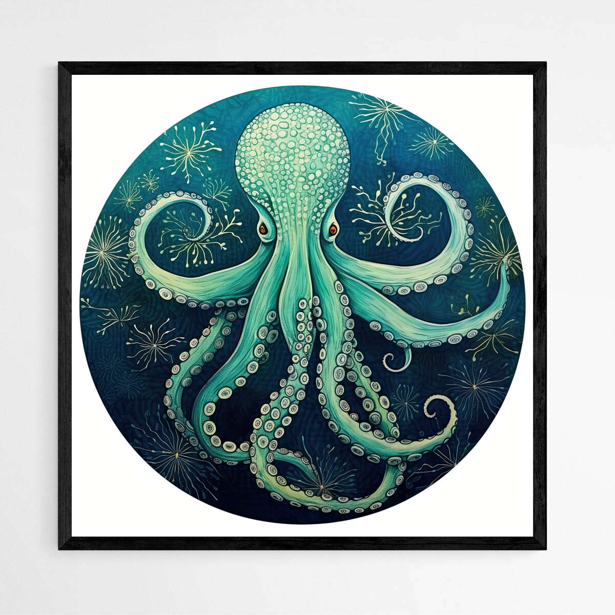 Blue Octopus Watercolor | Sea Life Wall Art Prints - The Canvas Hive