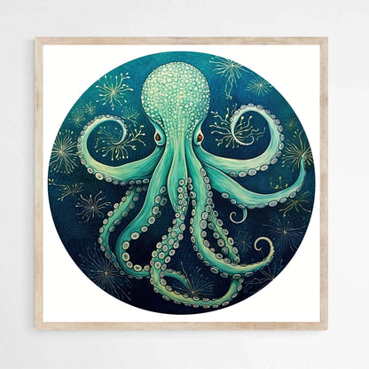 Blue Octopus Watercolor | Sea Life Wall Art Prints - The Canvas Hive