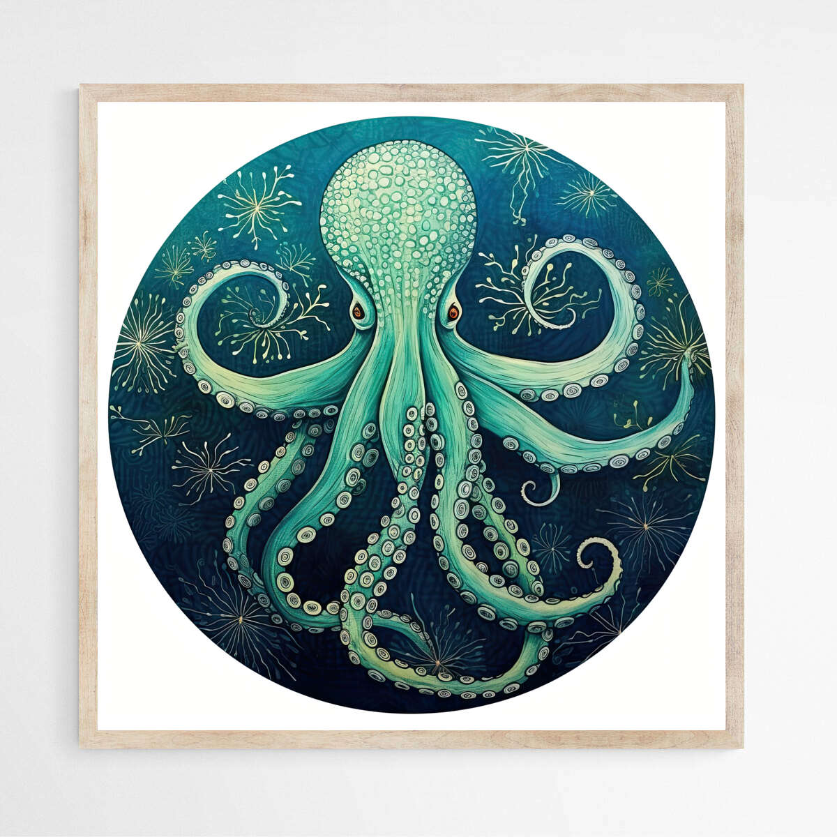 Blue Octopus Watercolor | Sea Life Wall Art Prints - The Canvas Hive