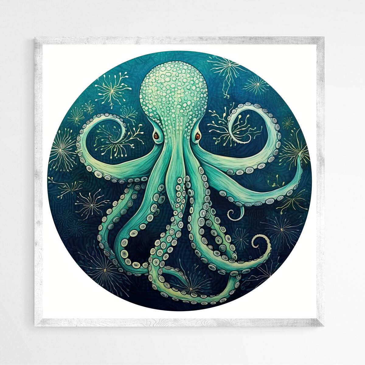 Blue Octopus Watercolor | Sea Life Wall Art Prints - The Canvas Hive