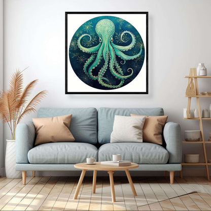 Blue Octopus Watercolor | Sea Life Wall Art Prints - The Canvas Hive