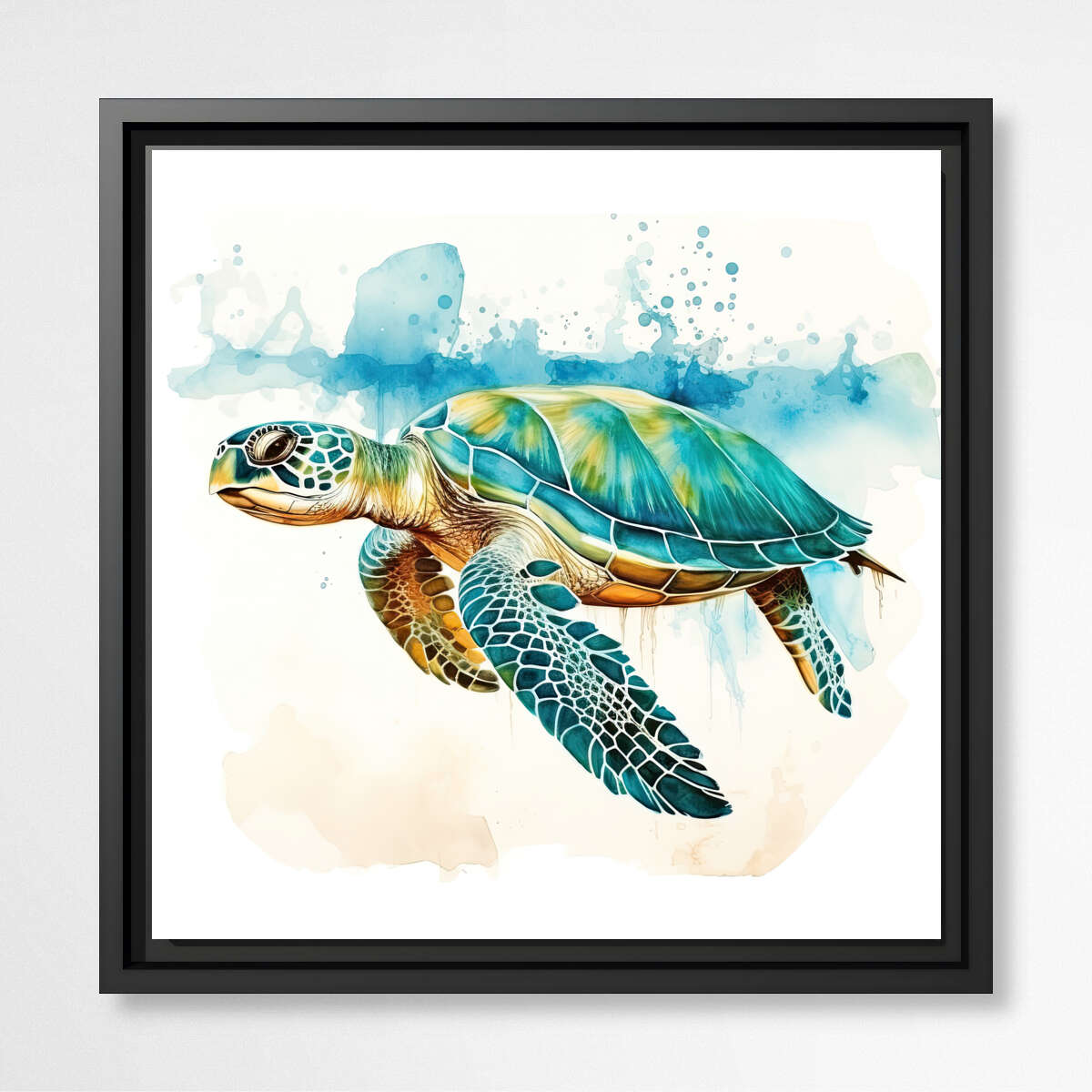 Blue Turtle Watercolor | Sea Life Wall Art Prints - The Canvas Hive