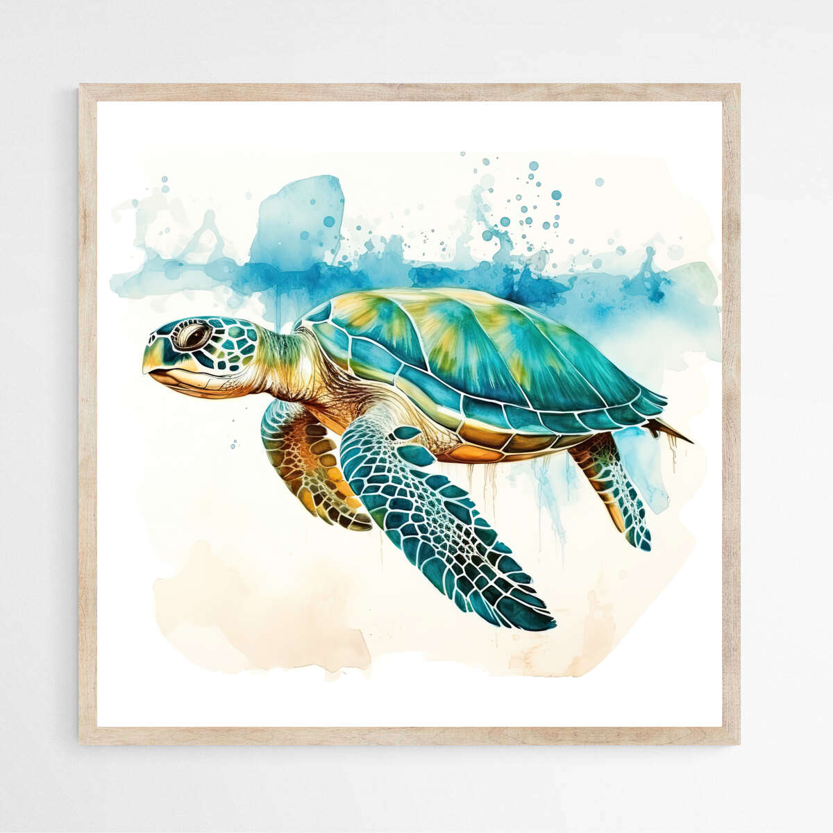 Blue Turtle Watercolor | Sea Life Wall Art Prints - The Canvas Hive