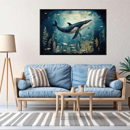 Blue Whale Sea Life | Sea Life Wall Art Prints - The Canvas Hive