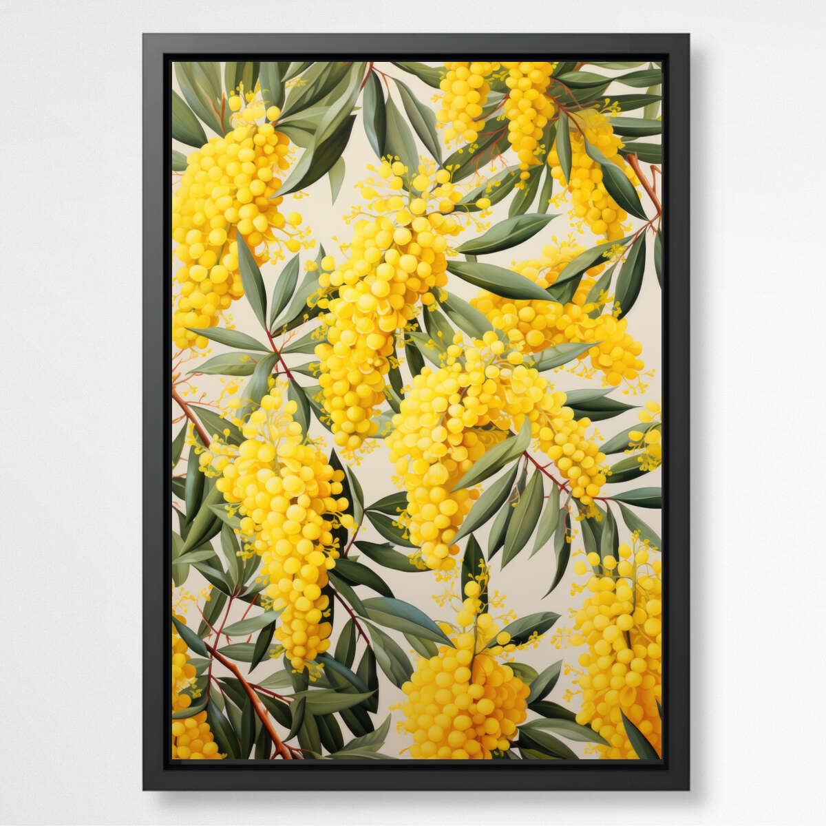 Botanical Beauty: Wattle Print White Background | Australiana Wall Art Prints - The Canvas Hive