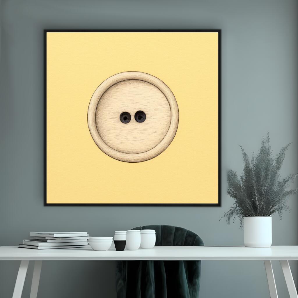 Brown Button | Minimalist Wall Art Prints - The Canvas Hive