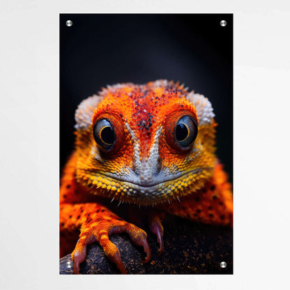 Captivating Orange Bearded Lizard Print | Australiana Wall Art Prints - The Canvas Hive