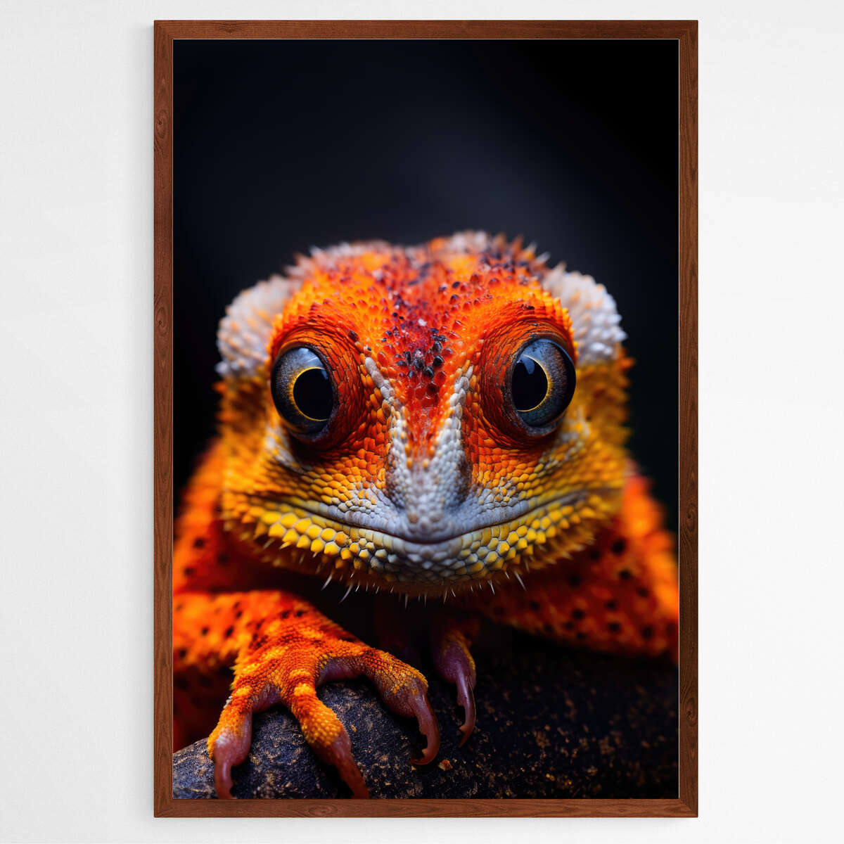 Captivating Orange Bearded Lizard Print | Australiana Wall Art Prints - The Canvas Hive