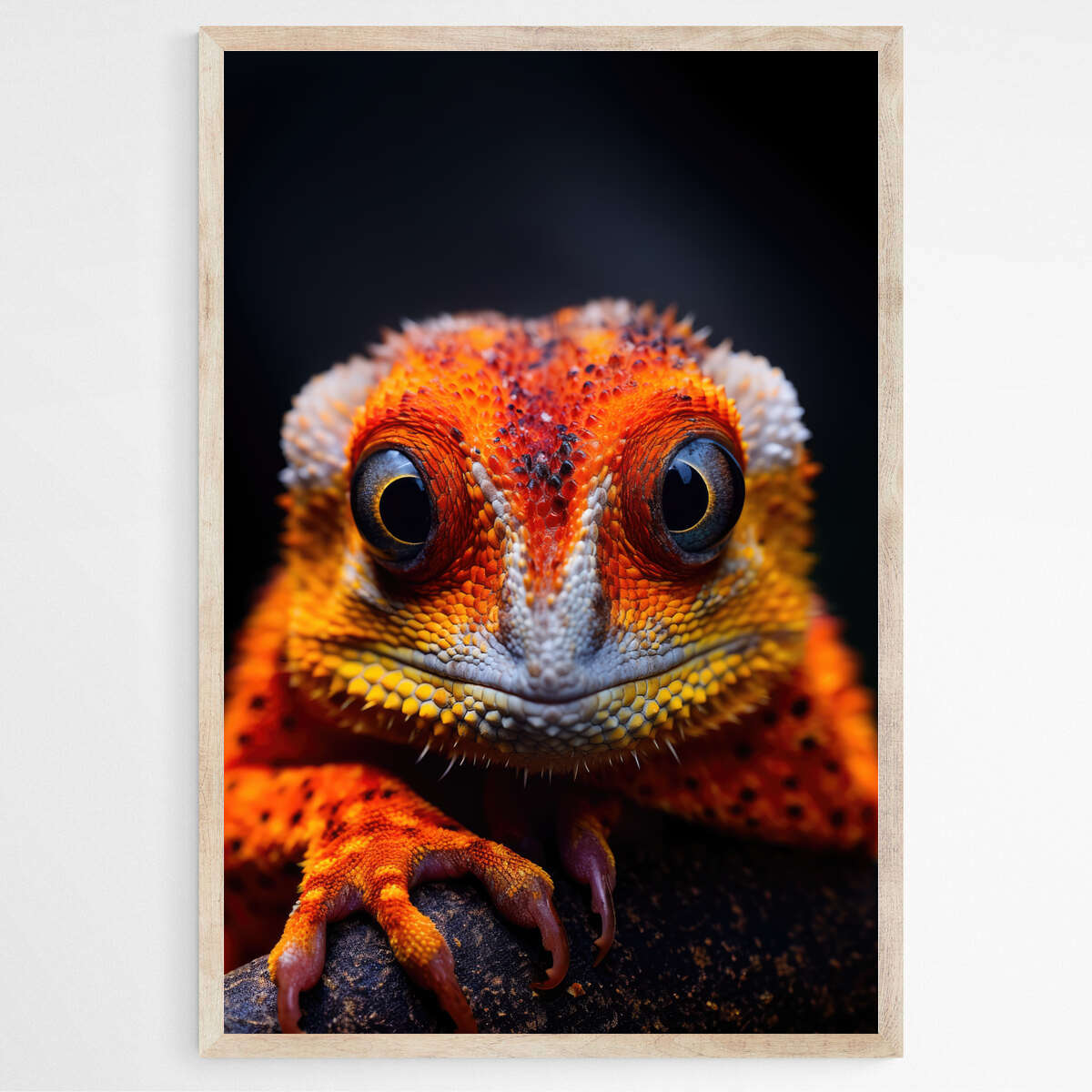 Captivating Orange Bearded Lizard Print | Australiana Wall Art Prints - The Canvas Hive